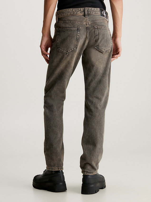 brown autentyczne jeansy straight dla mężczyźni - calvin klein jeans