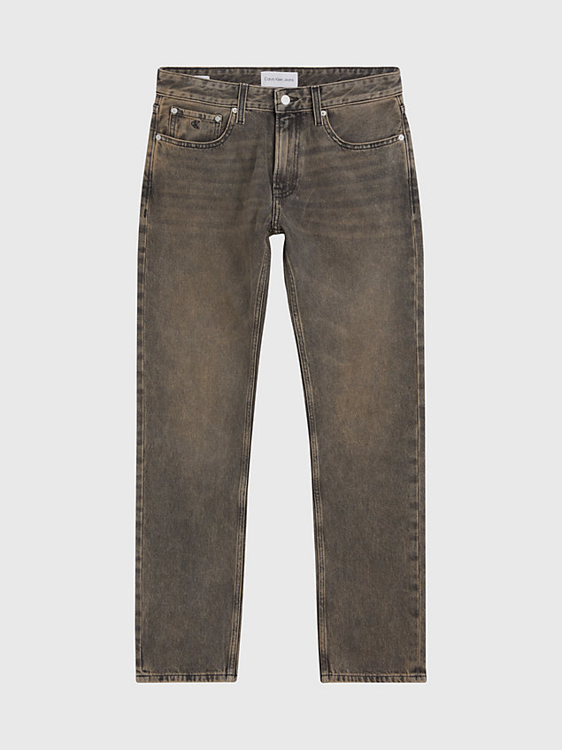 brown autentyczne jeansy straight dla mężczyźni - calvin klein jeans