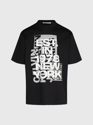 black relaxed cotton logo t-shirt for men calvin klein jeans