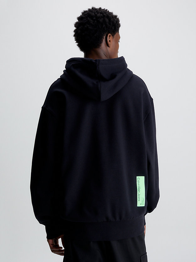 ck black cotton photo print hoodie for men calvin klein jeans