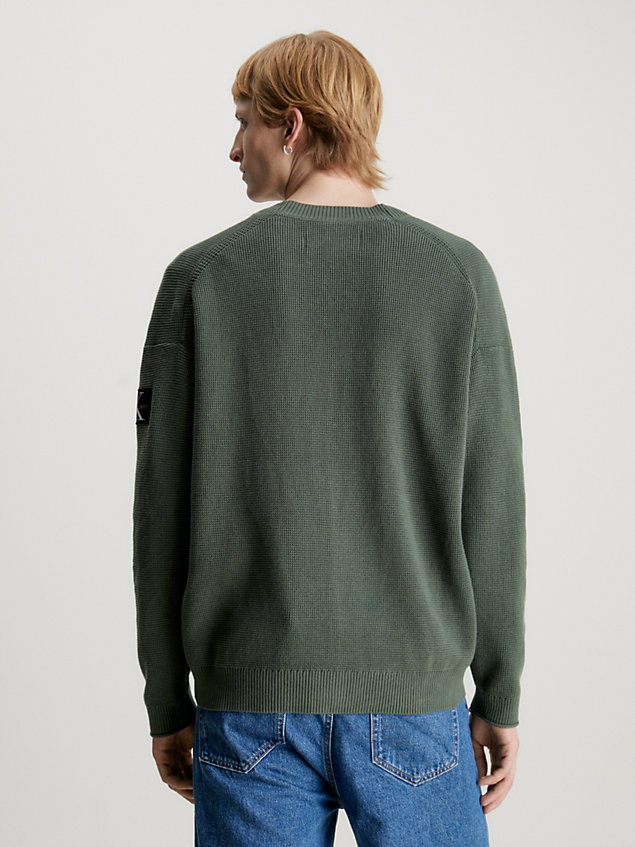 green relaxed cotton cardigan for men calvin klein jeans