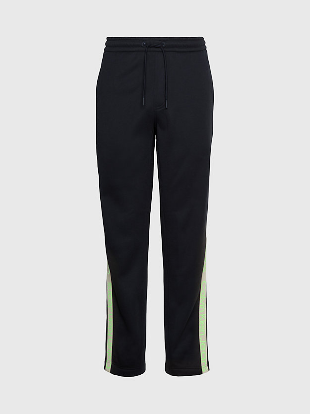 ck black lässige jogginghose mit logo tape für herren - calvin klein jeans