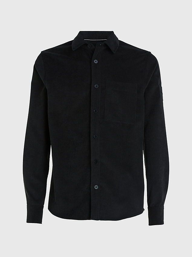 black kordsamt-hemd für herren - calvin klein jeans