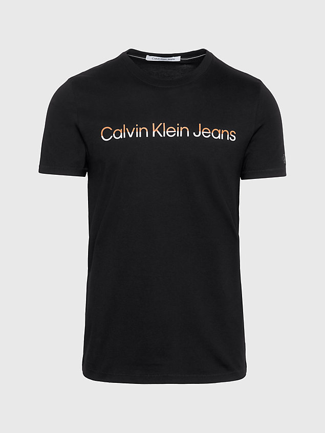 t-shirt slim avec logo black pour hommes calvin klein jeans