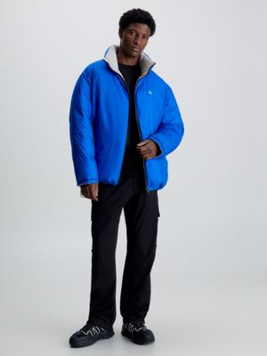 kettle blue / porpoise steppjacke zum wenden im neunzigerjahre-look für herren - calvin klein jeans