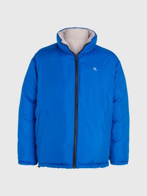 kettle blue / porpoise steppjacke zum wenden im neunzigerjahre-look für herren - calvin klein jeans