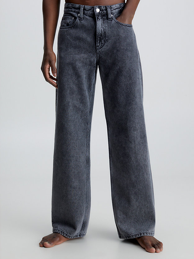 denim grey luźne jeansy w stylu lat 90. dla mężczyźni - calvin klein jeans