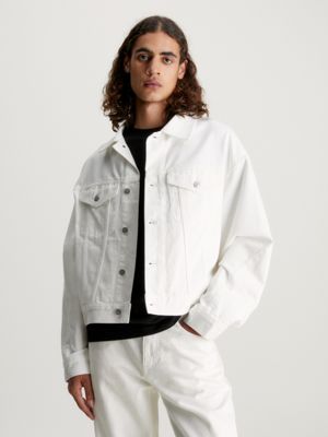 White denim jacket hot sale mens