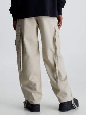 Wool Twill Cargo Pants - Black