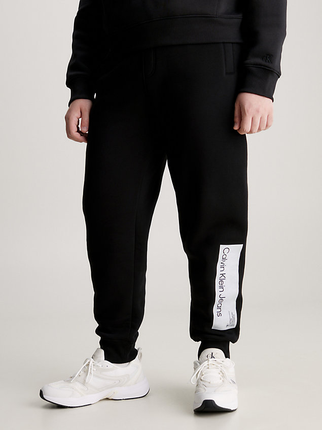 black grote maat joggingbroek met logo voor heren - calvin klein jeans
