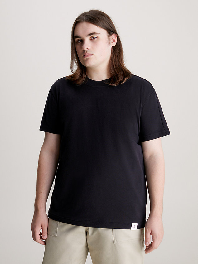 black baumwoll-t-shirt für herren - calvin klein jeans