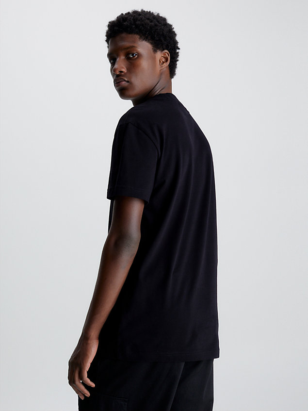 black t-shirt bawełniany dla mężczyźni - calvin klein jeans