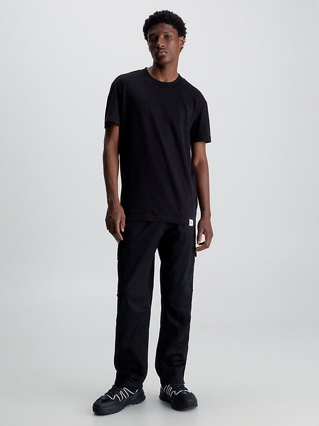 black baumwoll-t-shirt für herren - calvin klein jeans