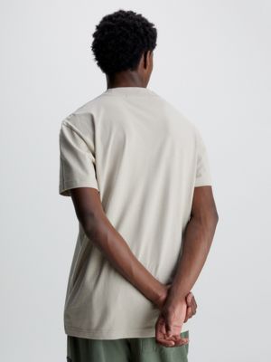 plaza taupe baumwoll-t-shirt für herren - calvin klein jeans
