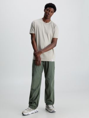 plaza taupe baumwoll-t-shirt für herren - calvin klein jeans