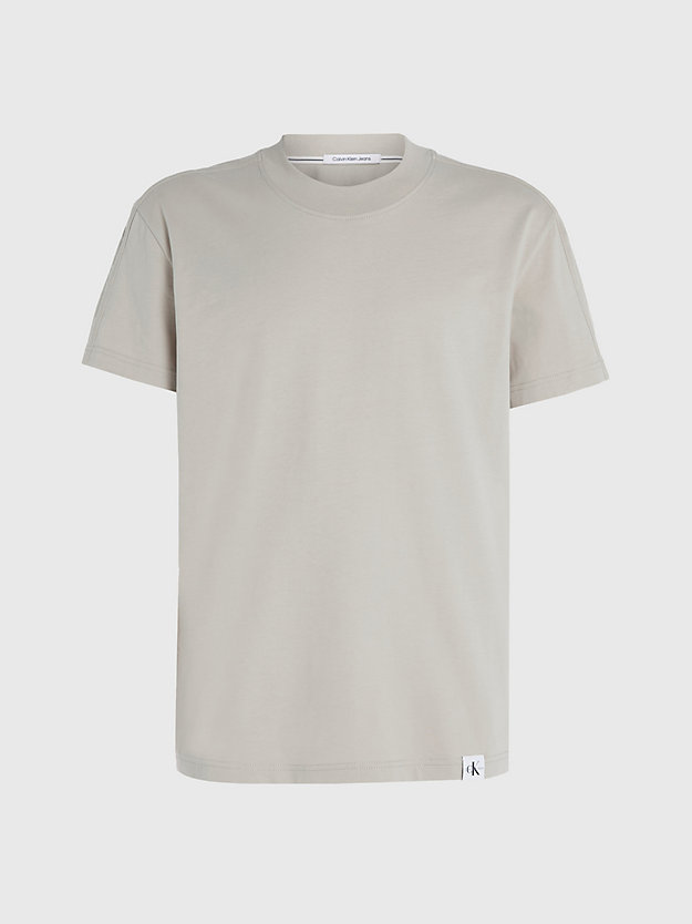 plaza taupe cotton t-shirt for men calvin klein jeans