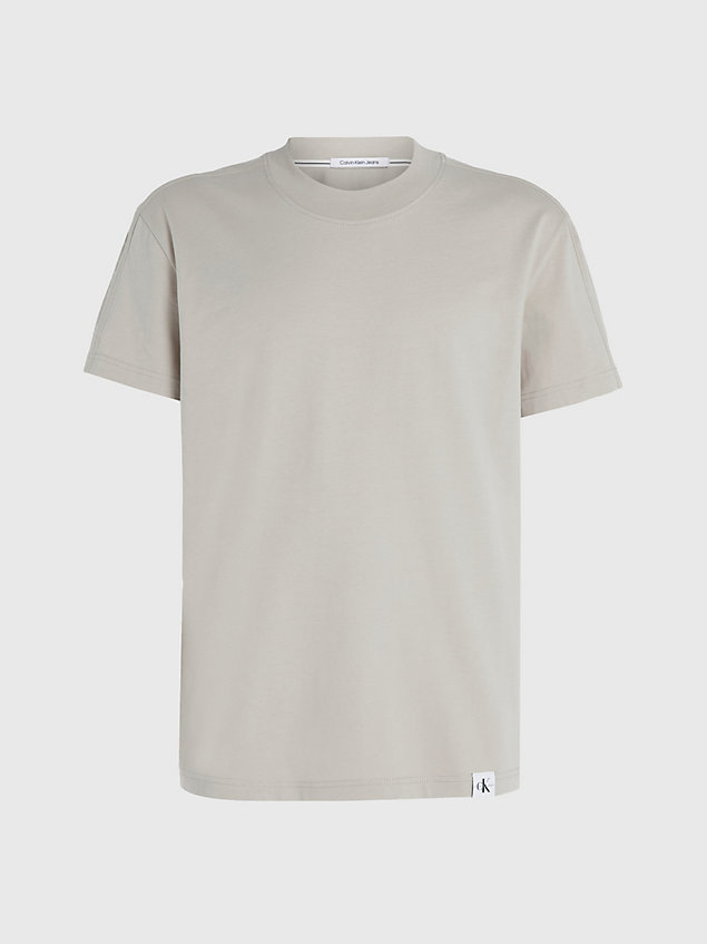 beige t-shirt bawełniany dla mężczyźni - calvin klein jeans