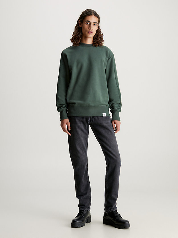 thyme cotton terry sweatshirt for men calvin klein jeans