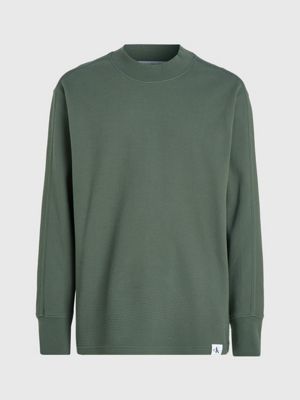 thyme lässiges waffle-langarmshirt für herren - calvin klein jeans