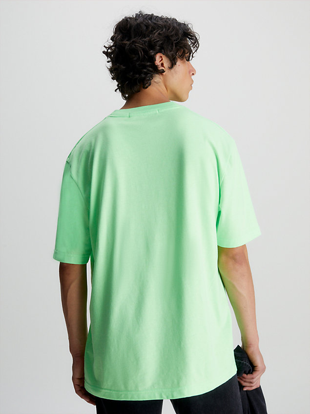 green oversized cotton blend t-shirt for men calvin klein jeans