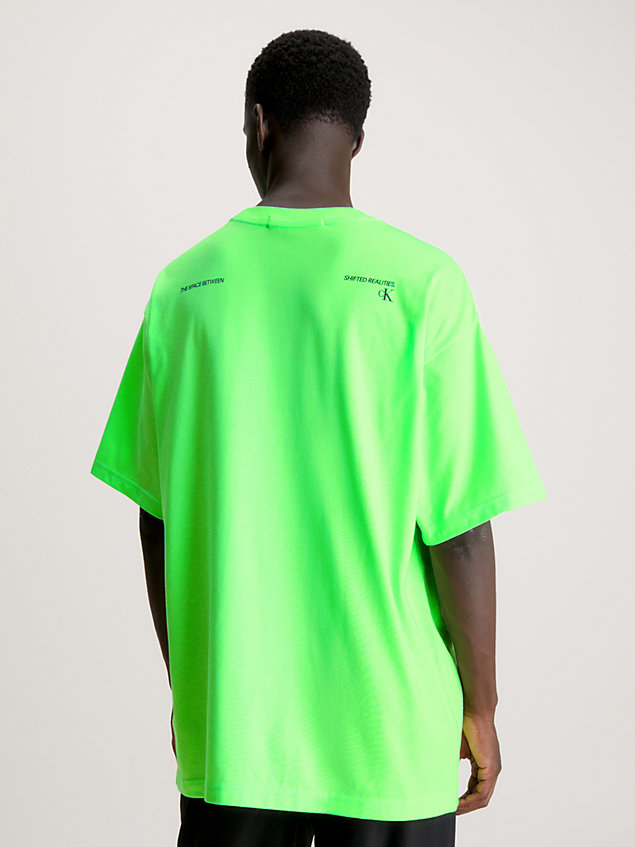 t-shirt oversize con fettuccia logo green da uomo calvin klein jeans