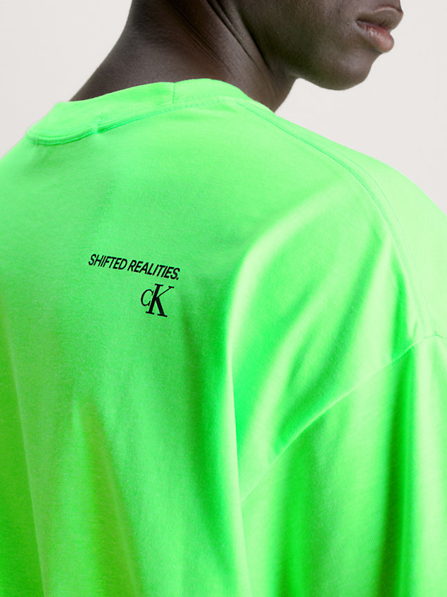 t-shirt oversize avec logo tape green pour hommes calvin klein jeans