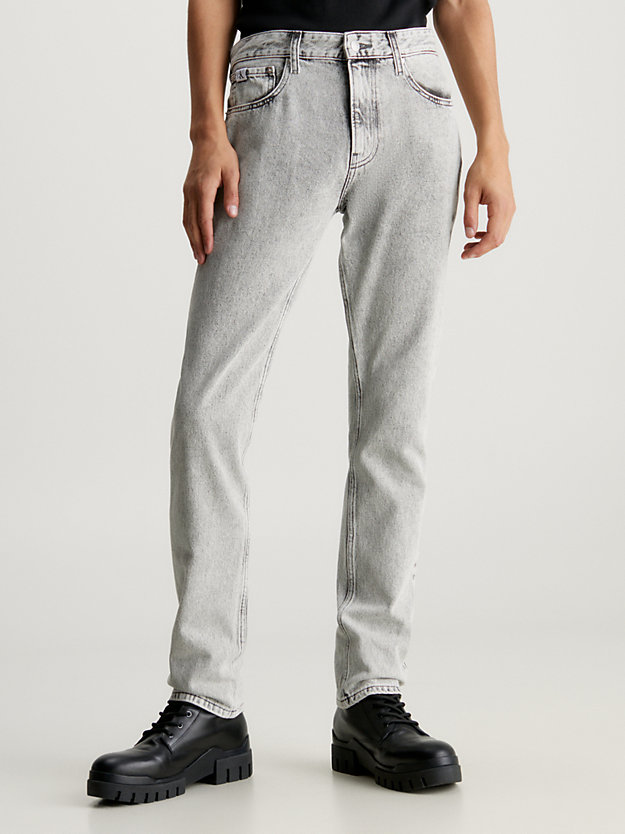denim grey autentyczne jeansy straight dla mężczyźni - calvin klein jeans