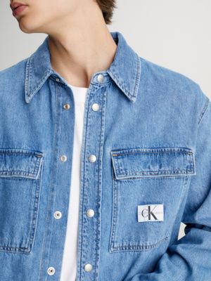 Calvin klein 2024 mens denim shirt