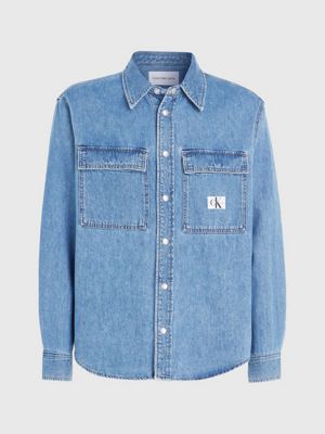 Calvin klein men's outlet denim shirt