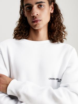 White calvin best sale klein sweatshirt mens