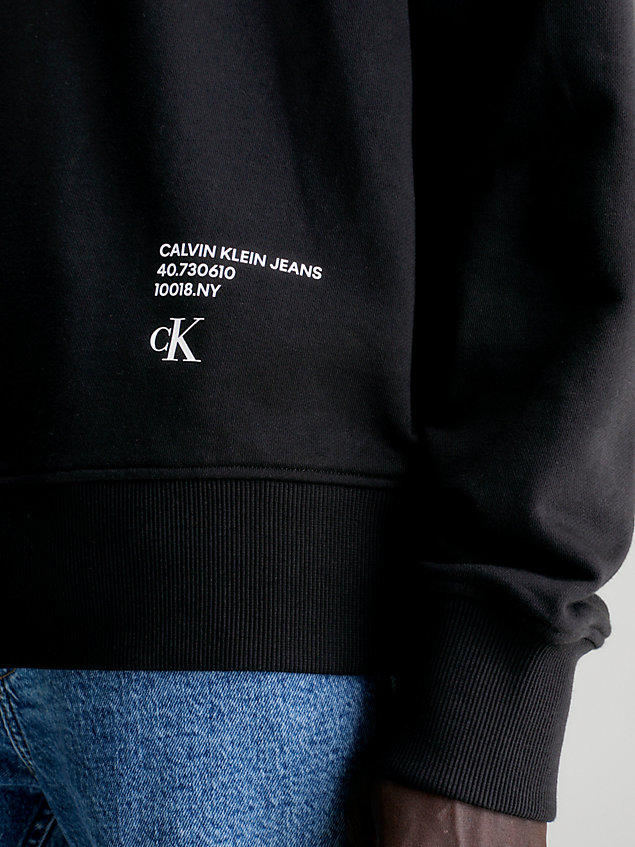 black relaxed back logo hoodie for men calvin klein jeans