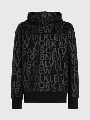 CALVIN KLEIN Relaxed All-over Logo Sweatshirt Black