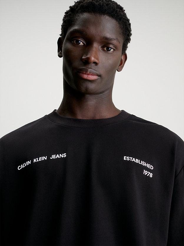 ck black long sleeve graphic t-shirt for men calvin klein jeans
