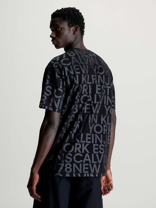 black all-over logo t-shirt for men calvin klein jeans