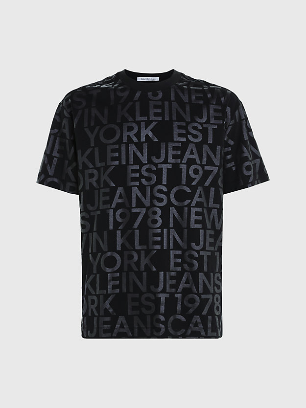 t-shirt con logo all-over tone on tone aop da uomo calvin klein jeans