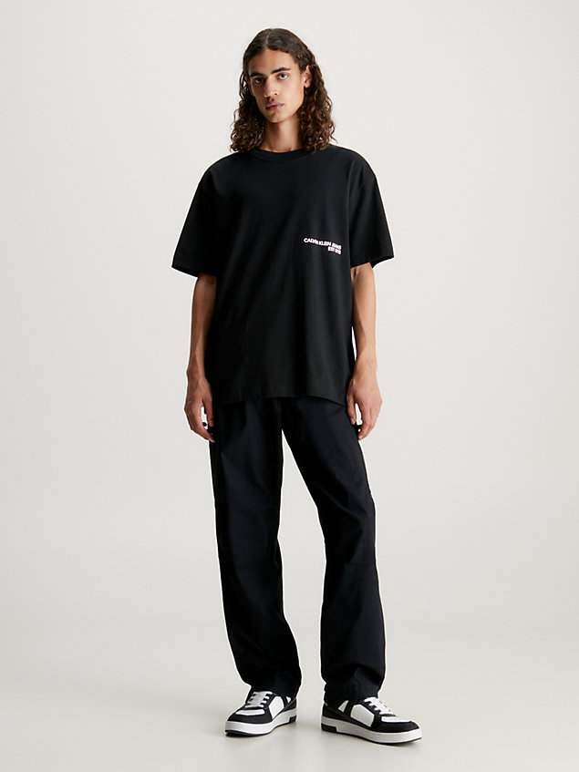 black relaxed spray print t-shirt for men calvin klein jeans