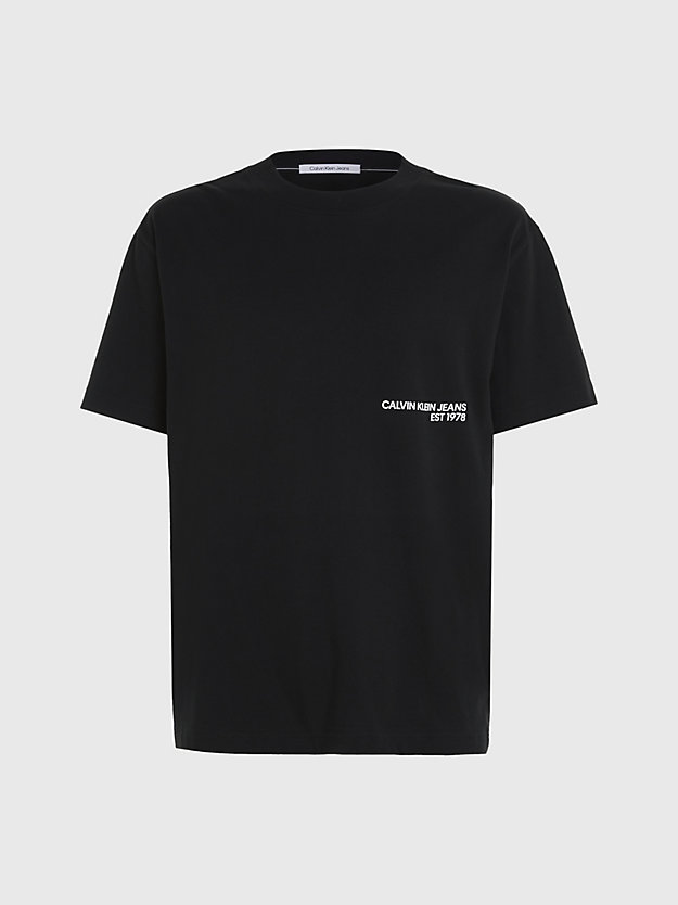 ck black swobodny t-shirt z nadrukiem typu spray dla mężczyźni - calvin klein jeans