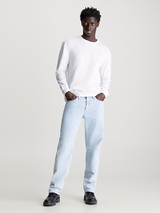 bright white back logo long sleeve t-shirt for men calvin klein jeans