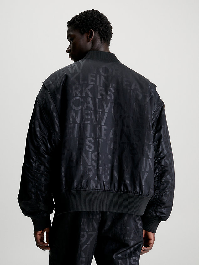 black all-over logo bomber jacket for men calvin klein jeans