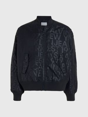 Calvin klein logo bomber on sale jacket