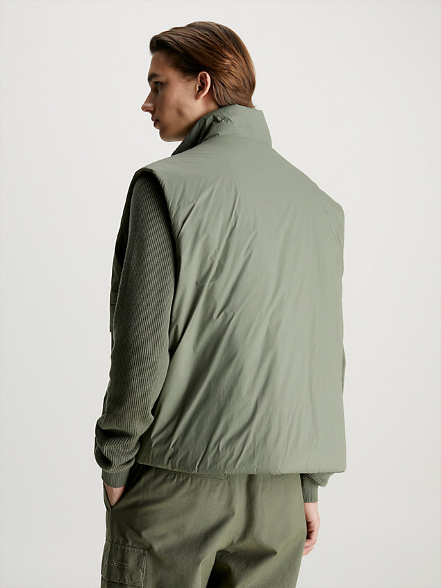 green padded nylon utility vest for men calvin klein jeans