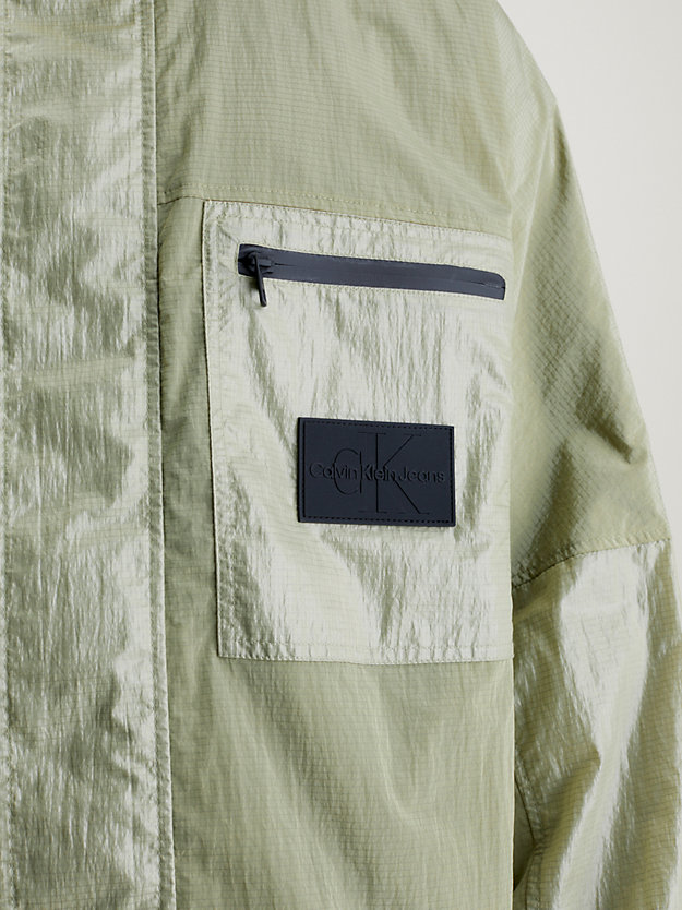 oil green relaxed utility track jacket for men calvin klein jeans