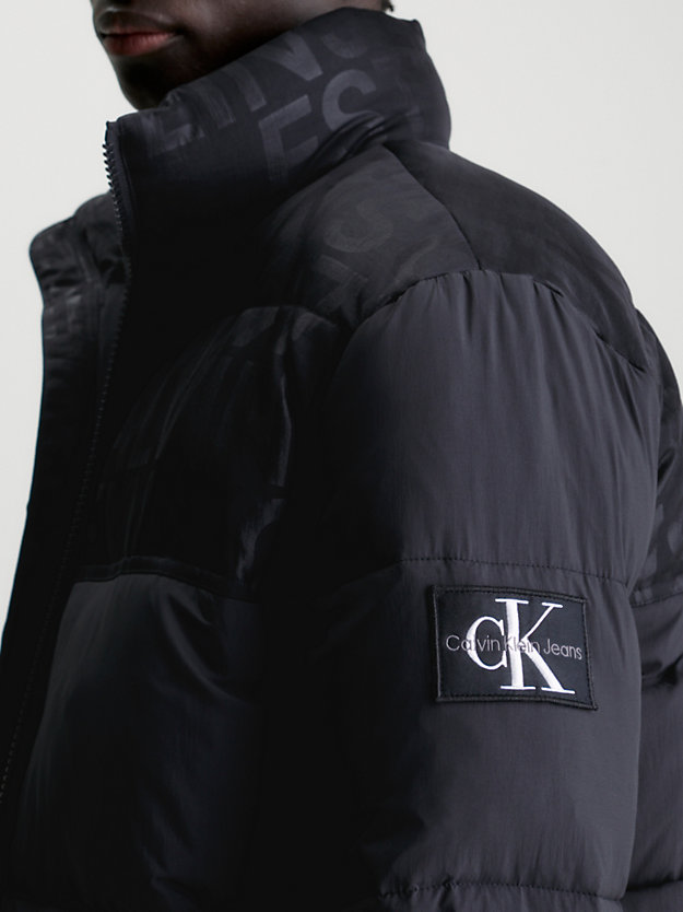 ck black logo puffer jacket for men calvin klein jeans