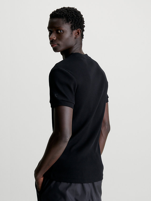 black slim ribbed cotton t-shirt for men calvin klein jeans