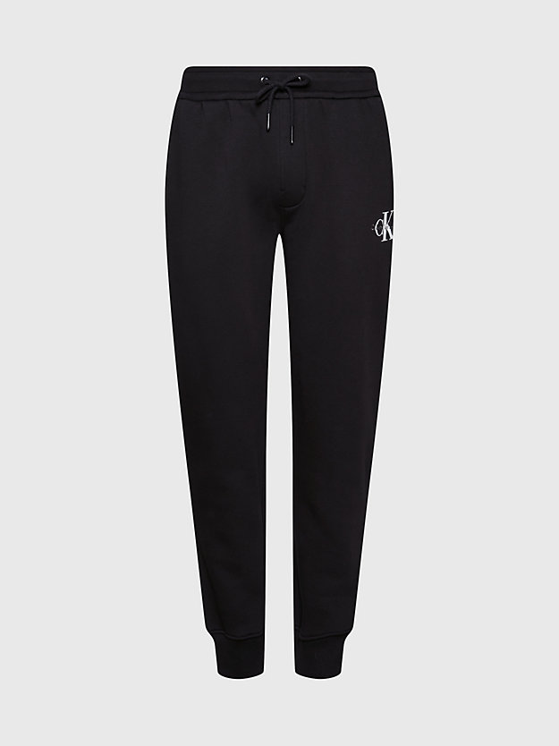 ck black monogram fleece joggers for men calvin klein jeans