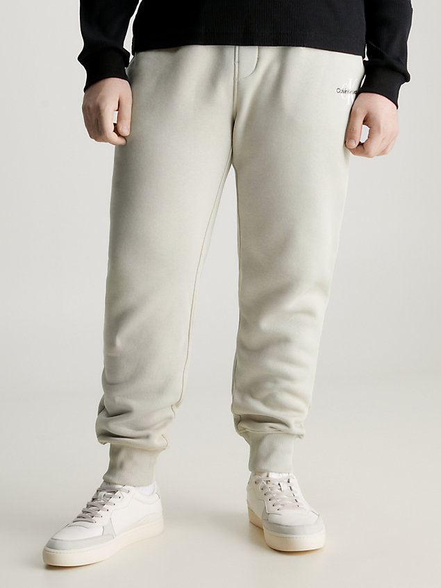 pantalón de chándal de felpa de algodón grey de hombre calvin klein jeans
