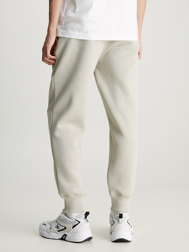 grey cotton blend fleece joggers for men calvin klein jeans