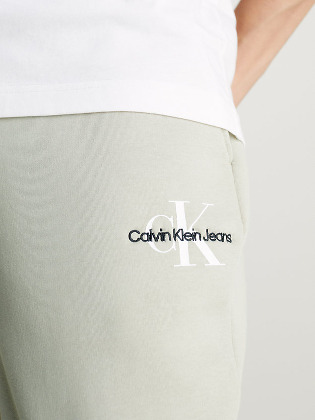 grey cotton blend fleece joggers for men calvin klein jeans