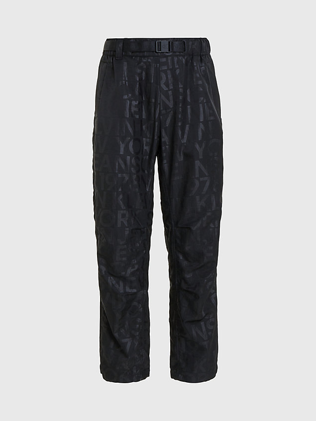 black cargobroek met all-over logo voor heren - calvin klein jeans
