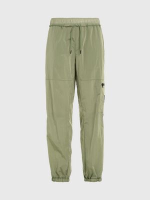 Pantalones cargo de lona de nailon arrugado Hombre